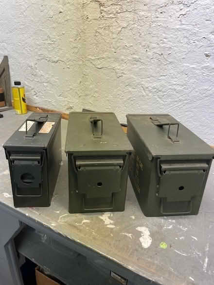 Photo of free Steel ammo/storage boxes (3) (NE Portland (NE Couch & 32nd)) #1