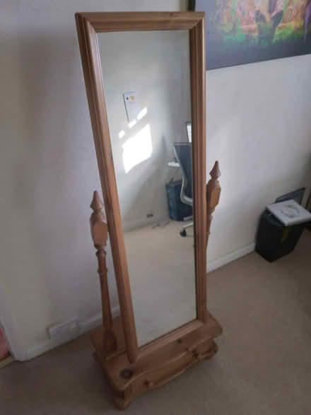 Photo of free Wooden Cheval Mirror (Charlton, SE7) #1