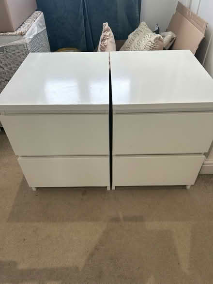 Photo of free IKEA white bedside cabinets x2 (ME15) #1