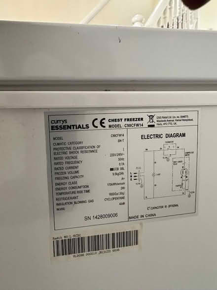 Photo of free White Chest Freezer - Currys (Charlton SE18) #4
