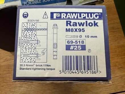 Photo of free 10 mm wall Rawlok rawlplugs (Camberley GU15) #1
