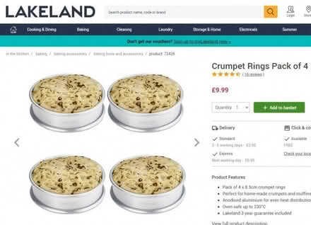 Photo of Crumpet rings (Cefnsuran Farm LD7) #1