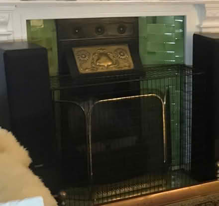Photo of free Green Edwardian fireplace tiles (Cheam) #1