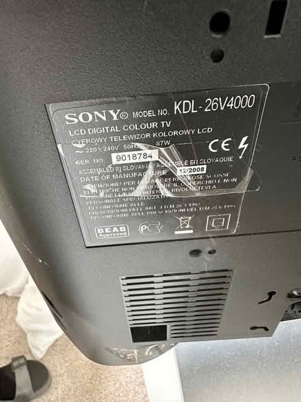 Photo of free Sony Bravia 26” TV (Glastonbury, BA6) #2