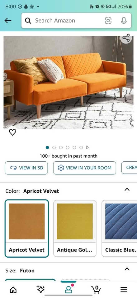 Photo of free Orange Futon (Babylon Village) #1