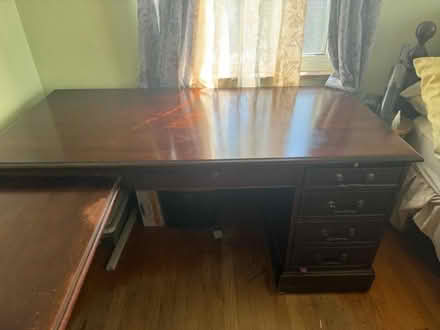 Photo of free Large L shaped solid wood desk (Bethel Park) #4