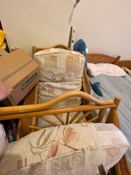 Photo of free 2 seater cain sofa and 2 matching chairs (Brampton Bryan SY7) #2