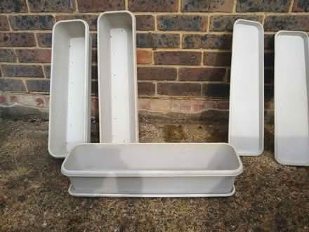 Photo of free Three planters with matching trays (Old Coulsdon CR5) #1