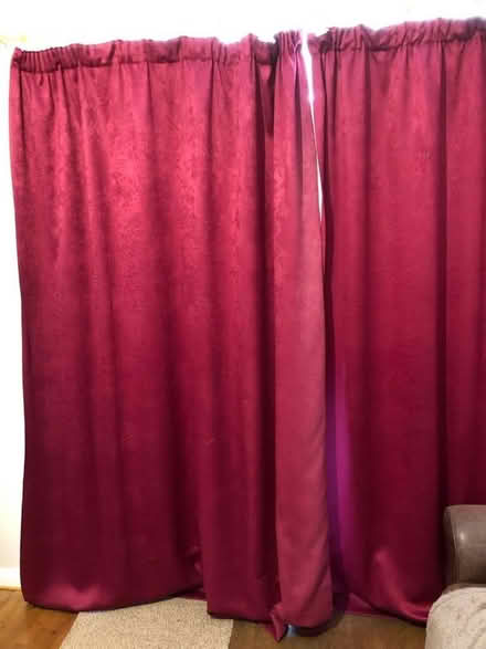 Photo of free Long burgundy curtains L84” x W65” (Kendal) #2