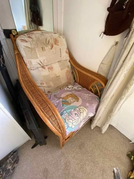 Photo of free 2 seater cain sofa and 2 matching chairs (Brampton Bryan SY7) #3