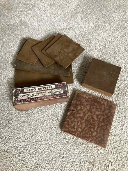 Photo of free Lino cutter and bits of Lino for printing (Stoke Holy Cross NR14) #1