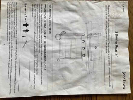 Photo of free John Lewis 3 Burner Gas BBQ (E8 London Fields) #3