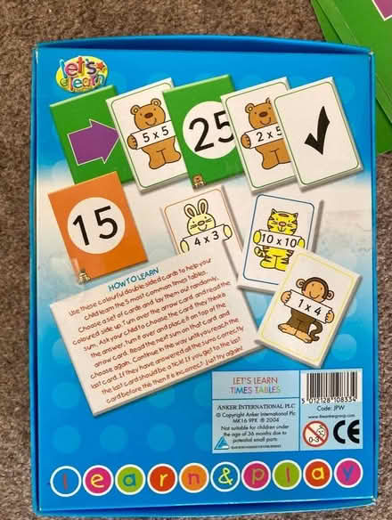 Photo of free Times tables flash cards (KT3 New Malden) #1