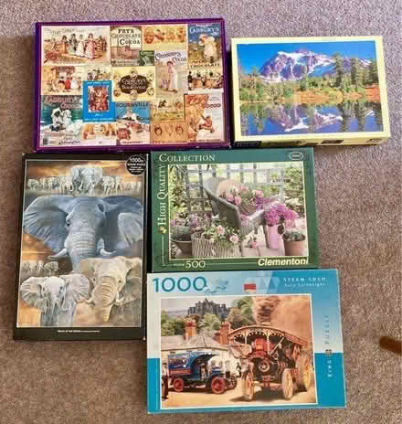 Photo of free 5 jigsaws (KT3 New Malden)