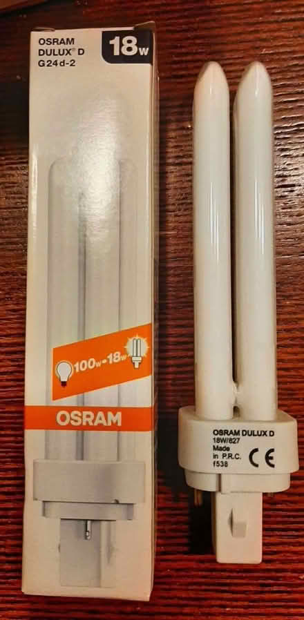 Photo of free 8 x Osram G24d-2bulbs. 18w/41-827 1200 Lumen. (New Mills SK22) #3