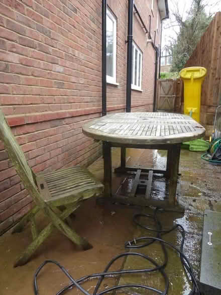 Photo of free Garden table and 6 chairs, teak (Harpenden AL5) #1