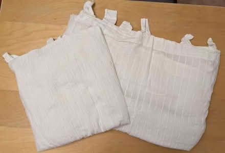 Photo of free White semi sheer tab top curtains (Formby L37) #1