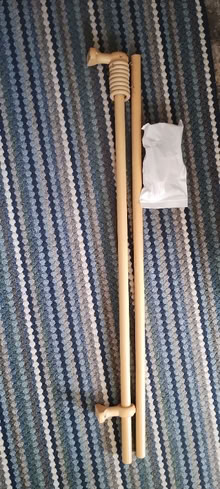 Photo of free Wooden curtain pole with rings - long (Upper Radley OX14) #1