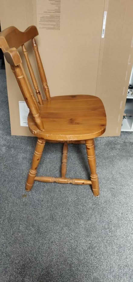 Photo of free 3 x pine dining chairs (Pudsey, LS28) #2