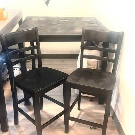 Photo of free Tall black table & 2 chairs (Roosevelt Seattle 98115) #3