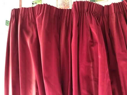 Photo of free 2 pairs red large lined curtains (L17 Aigburth) #1