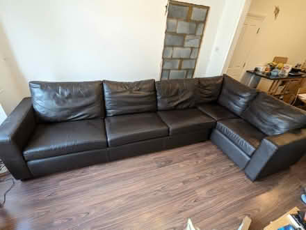 Photo of free Leather sofa (Norbiton KT3) #1