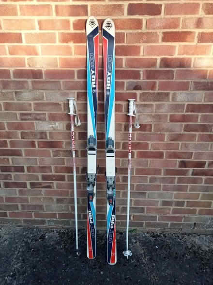 Photo of free Vintage skis + poles for display or to make a sledge (Woodley RG5) #1