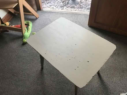 Photo of free Small wooden table in grey (LE67 Markfield) #1