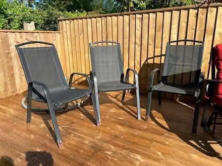 Photo of free 3 stacking garden chairs (Exwick Exeter EX4) #2