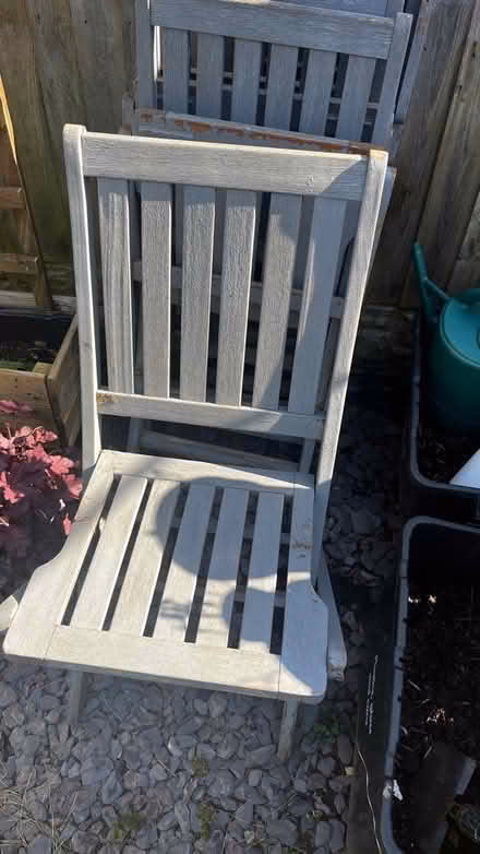 Photo of free 6 seater garden table x5 chairs (Shrewsbury) #2