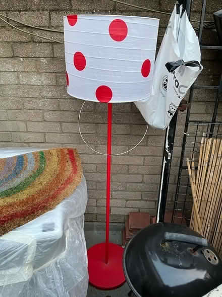 Photo of free Red polka dot outdoor solar lamp (N17, London) #1
