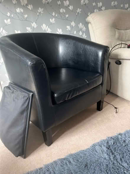 Photo of free Black tub chair (Weston, crewe) #2