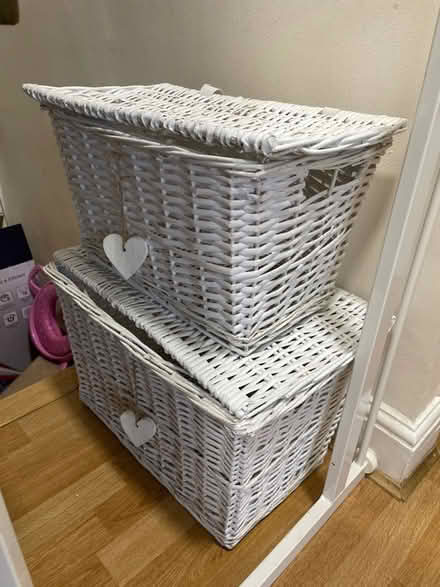 Photo of free 2 white baskets (CR2) #1
