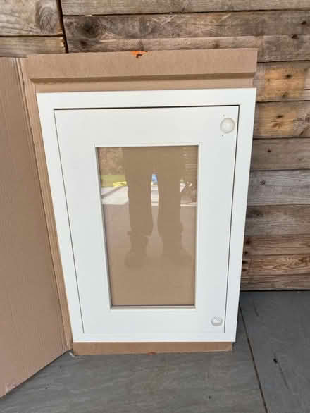 Photo of free Off white glass kitchen doors x2 (Abingdon) #1