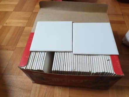 Photo of free White ceramic tiles - 11cm² (Chalfont Common, SL9) #1