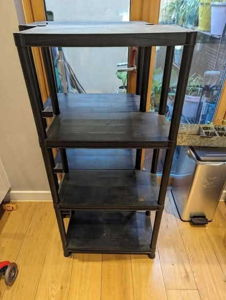 Photo of free 2 black shelving units (Canonbury N1) #1