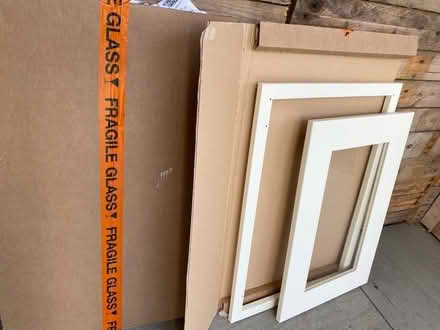 Photo of free Off white glass kitchen doors x2 (Abingdon) #3