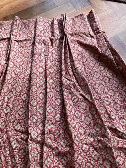 Photo of free 2 pairs of long red and gold curtains (Garstang PR3) #1