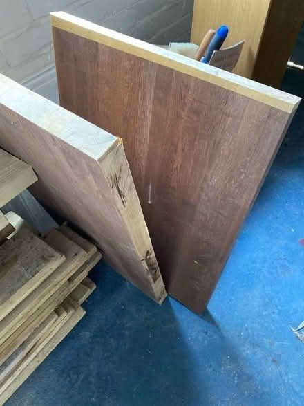 Photo of free X2 solid oak worktop offcuts (Prestwich M25) #1