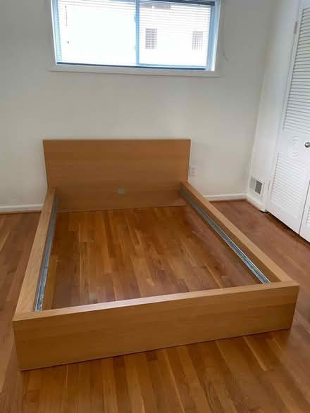 Photo of free Full bed- frame, slats, mattress (Mclean) #1