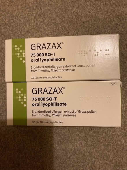 Photo of free Grass pollen immunotherapy tablets (Coley RG1) #1