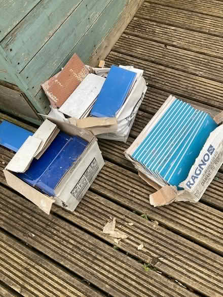 Photo of free Mixed wall tiles, blue and white (Grangetown CF11) #1