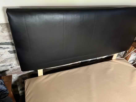 Photo of free Headboard and small double bed base (LE67 Markfield) #2