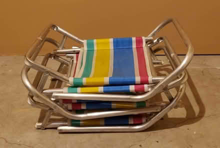 Photo of free Three (3) Beach Chairs Alum/Vinyl (Morristown, off Sussex Ave) #1