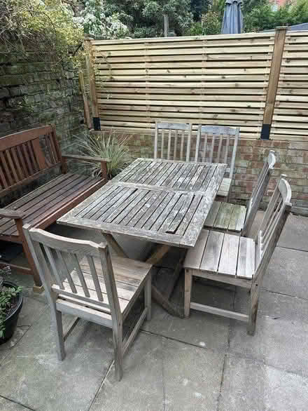 Photo of free Solid wood garden table & 5 chairs (W14) #1