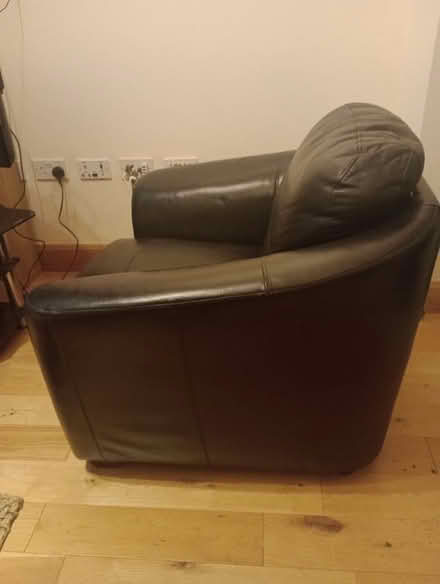 Photo of free Black leather look armchair (Becketts Park LS6) #2