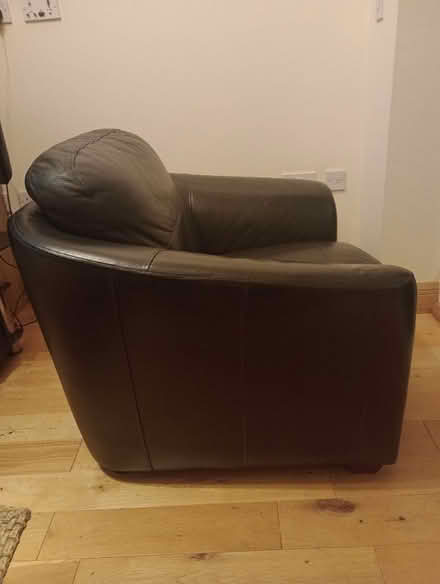 Photo of free Black leather look armchair (Becketts Park LS6) #4