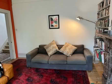 Photo of free Habitat 3/4 person sofa in grey (Freehold Lancaster) #1