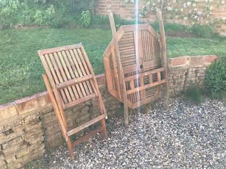 Photo of free Teak garden table and chair (Malvern Link WR14) #2