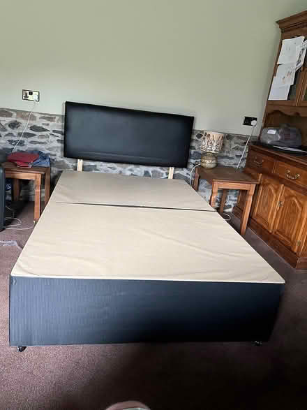 Photo of free Headboard and small double bed base (LE67 Markfield) #1